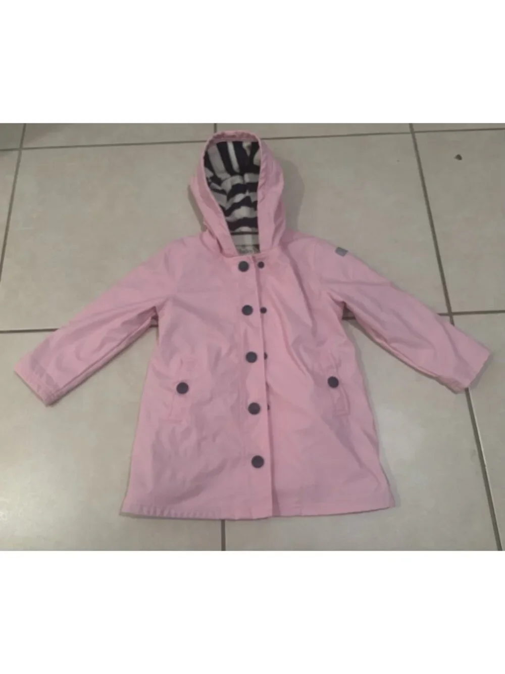 HATLEY Pink Girl’s Hooded Lined Raincoat Rain Jacket Size 5
